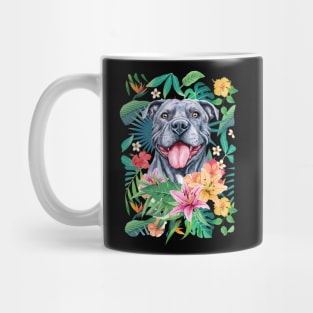 Tropical Gray Pit Bull Pitbull Mug